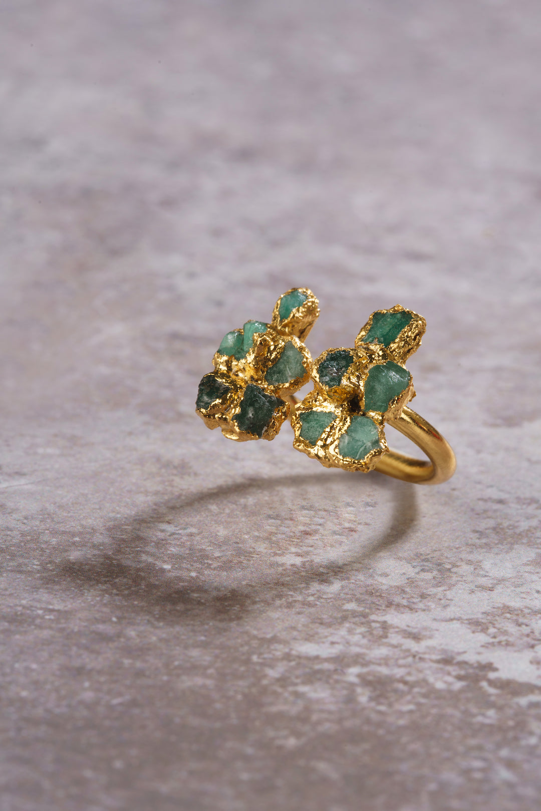 Raw Emerald Duo Chunk Ring - Selvatixa product image