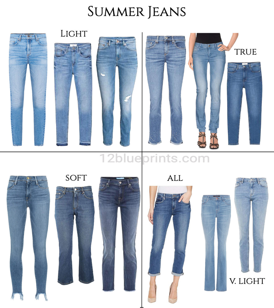 Jeans in different shades of blue and a bright... - Stock Photo [107971958]  - PIXTA