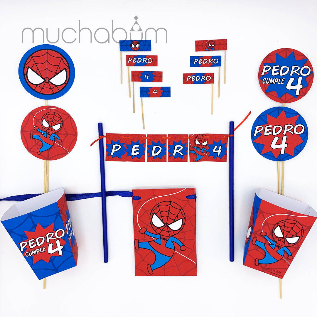 Kit-fiesta Spiderman baby (hombre araña bebé) – Muchabum