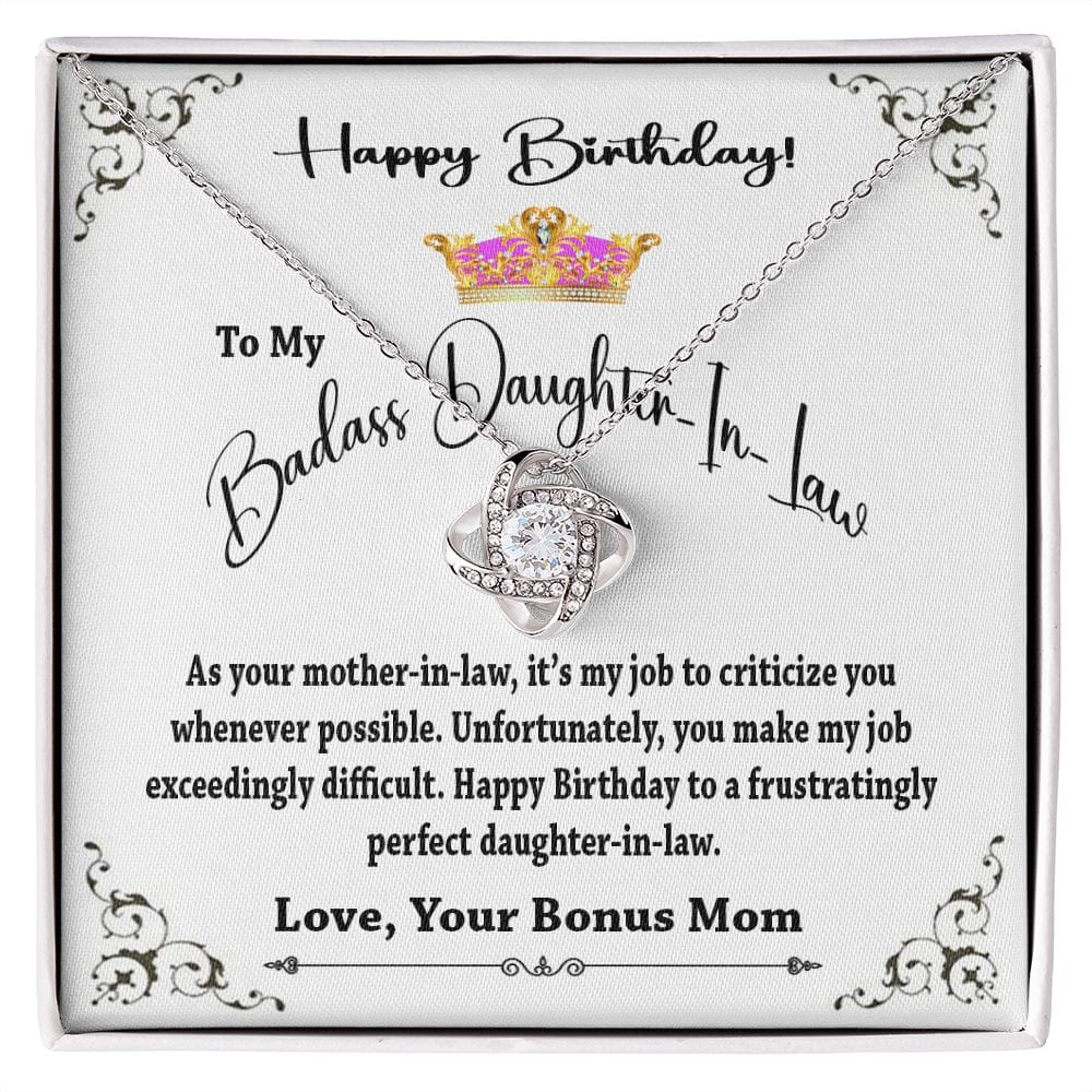 Happy Birthday to My Daughter In Law / Love Knot Necklace for ...
