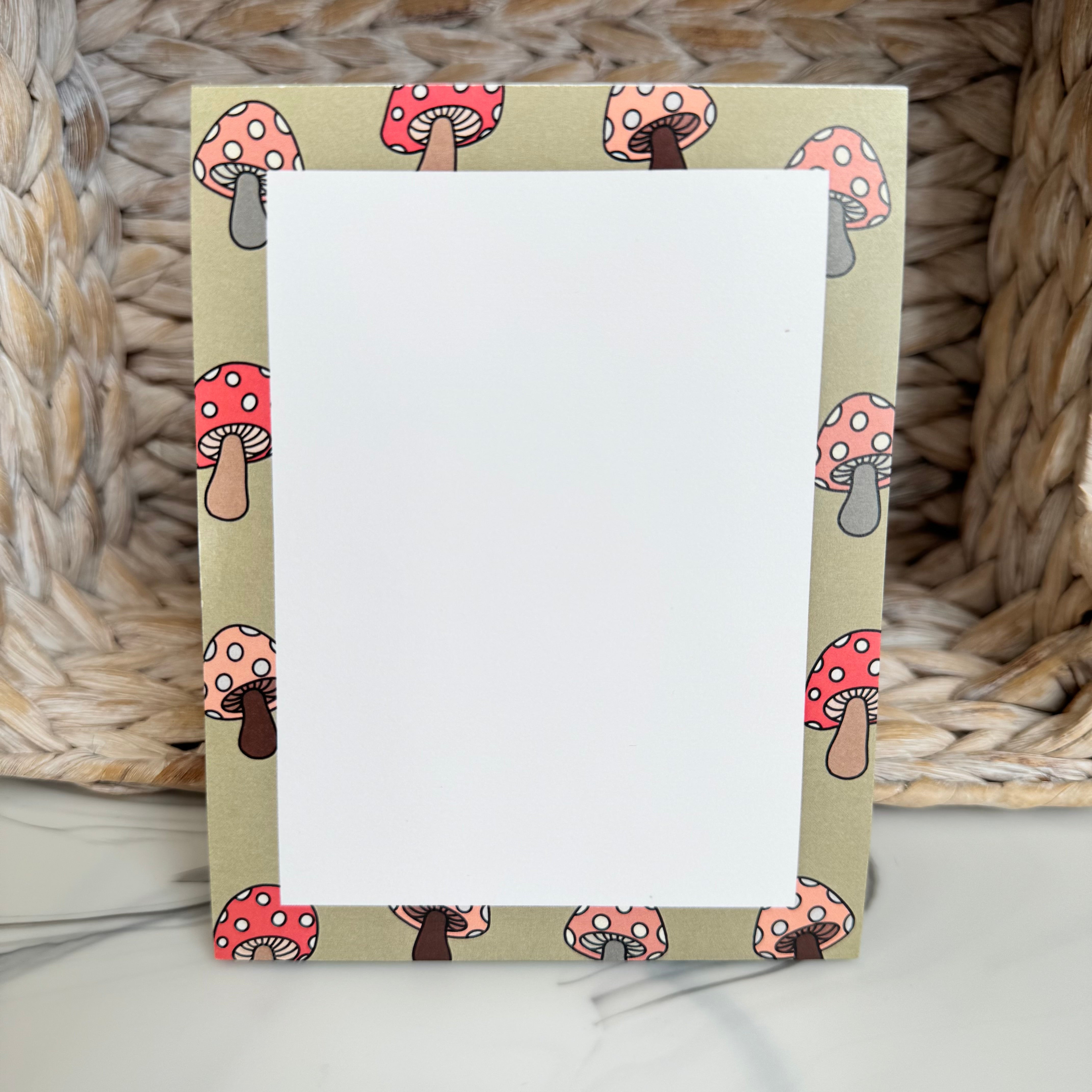 Mushroom Border Notepad (5.5" x 4")