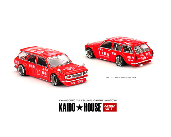 (Preorder) Kaido House x Mini GT 1:64 Datsun Kaido 510 Wagon Fire Version 1  (Red) Limited Edition