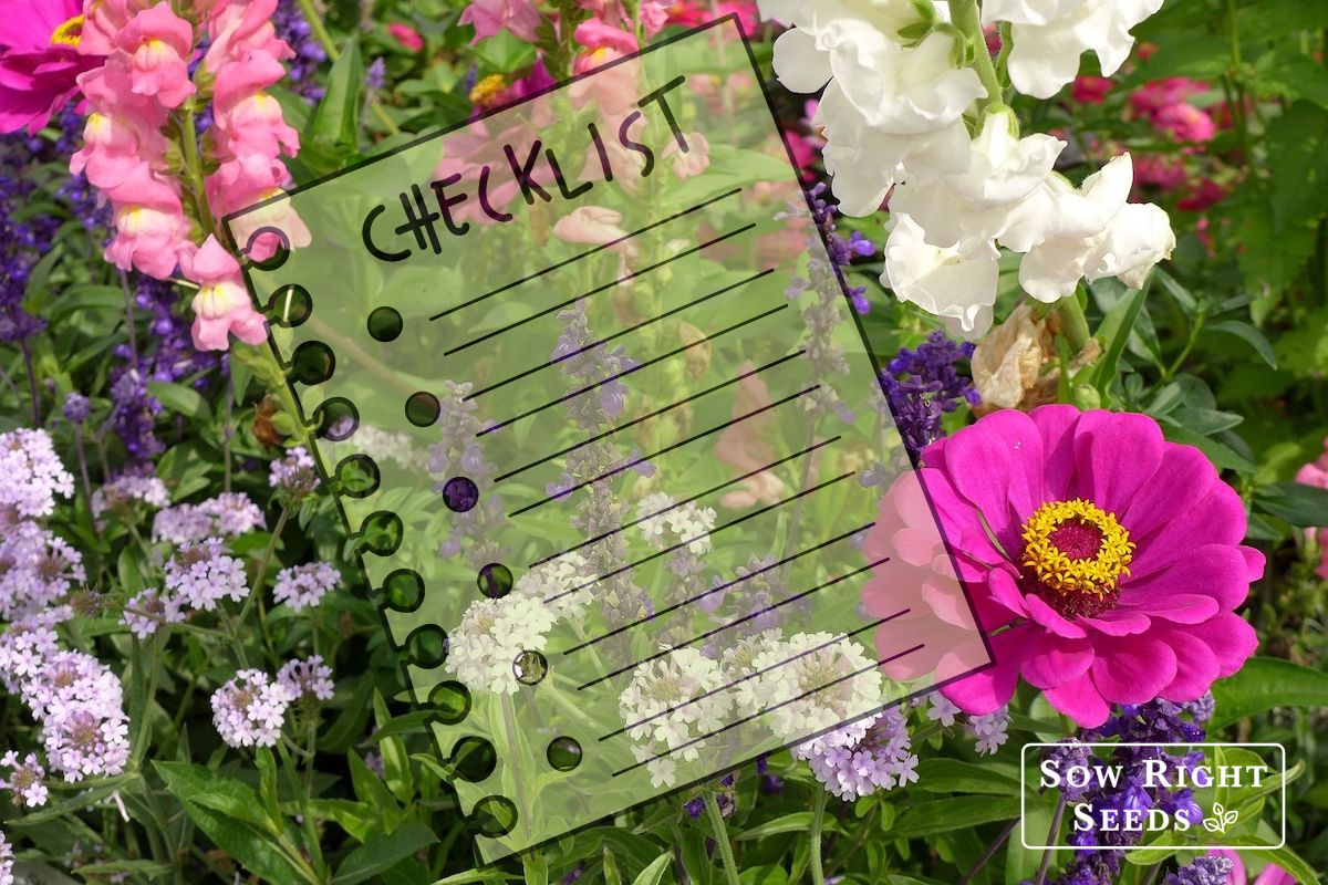 flower garden with checklist