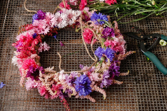homemade floral wreath