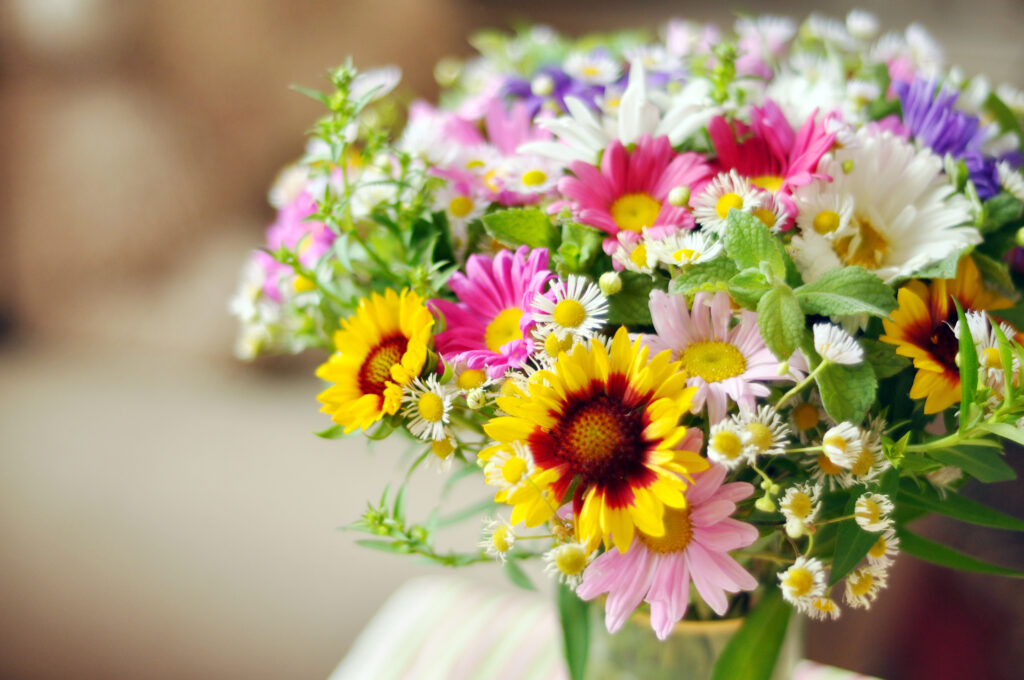 Yellow Cosmos Flowers Water Bottle