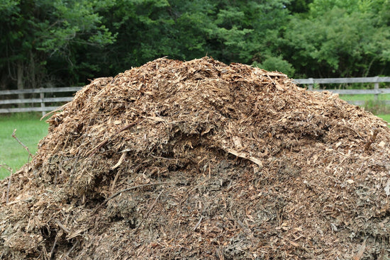 pile of wood chip mulch
