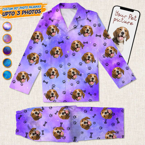 DIYKST Custom Pet Pajamas for Women with Cats Photo Personalized Face