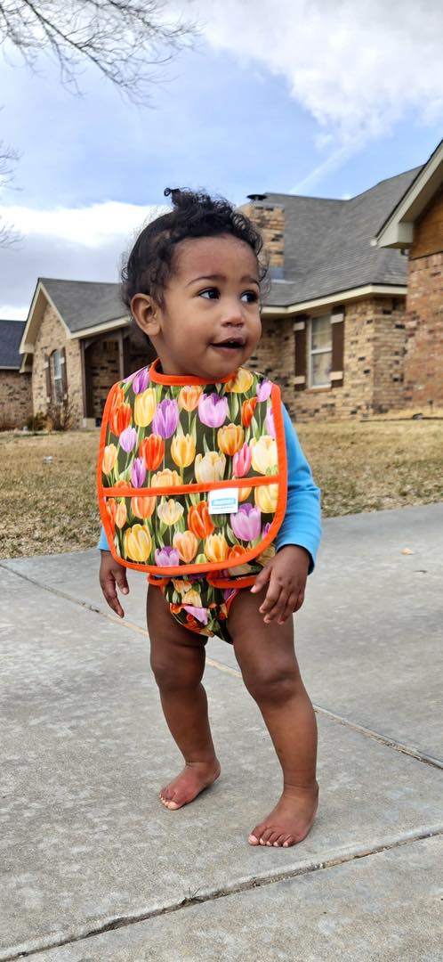 image of child in floral print