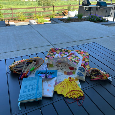 image of school supplies in a bag