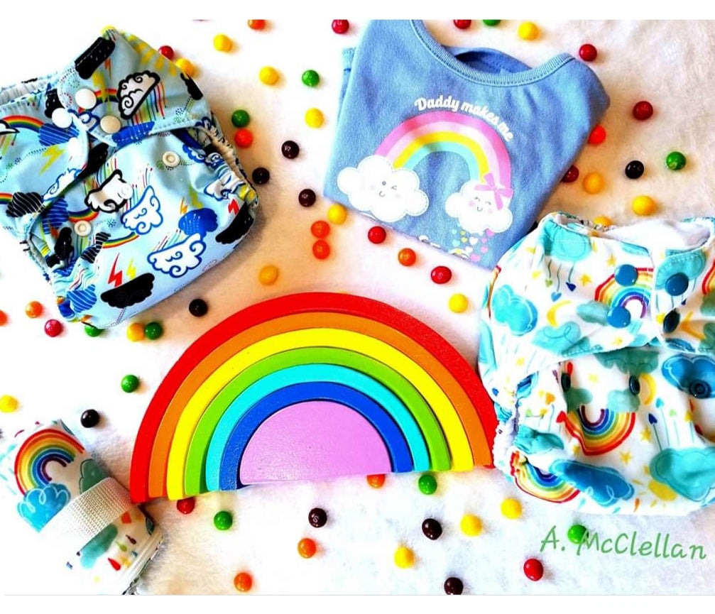 image of diapers and rainbows