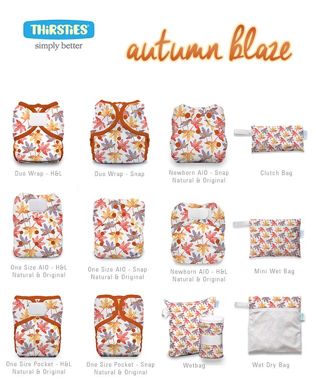 image of diapers with autumn leaf print