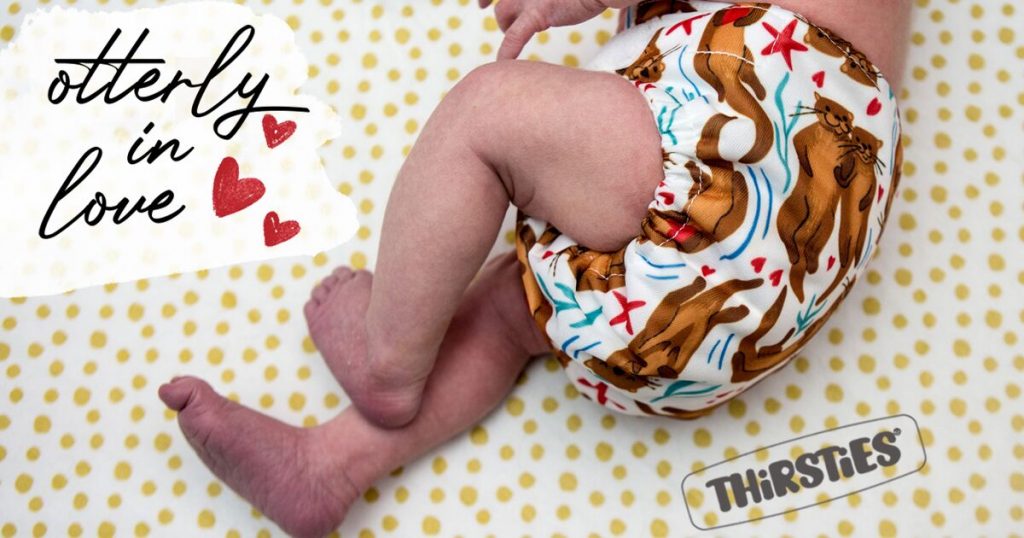 image of cloth diaper with otter print