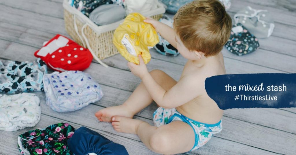 image of baby with cloth diapers