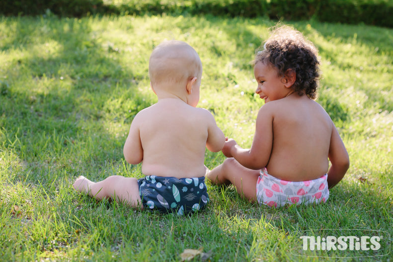 image of babies outside in diapers