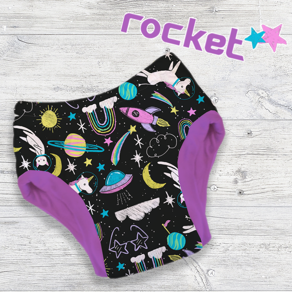 image of a cloth diaper with a galaxy print