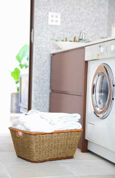 laundry room with bright background