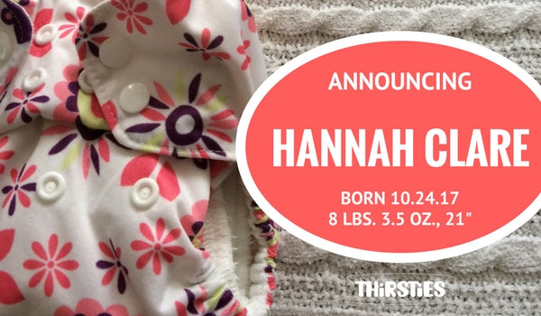 image of cloth diaper with text of baby name