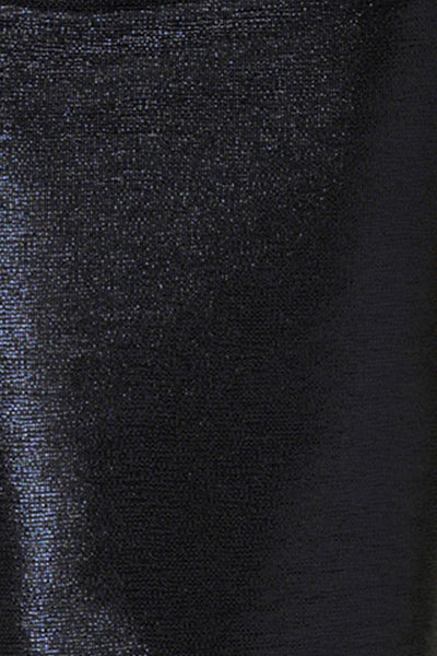 fabric swatch of Midnight Xanadu, a shimmering jersey fabric in shades of midnight blue, this sparkly fabric is used to make Australian and New Zealand women's fashion label, L&Fs new range of occasionwear and cocktail party tops and skirts.