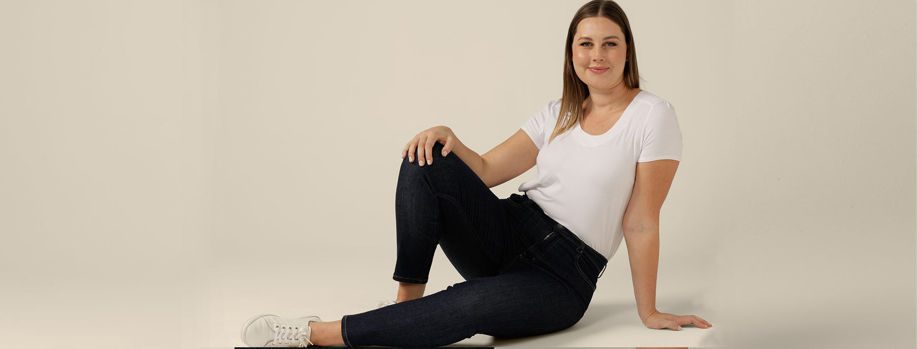 The Sia Skinny Jean, part of Australian women's clothing label, elarroyoenterprises's conscious denim jeans wear range.