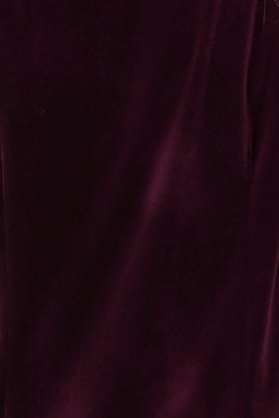 a swatch of Australian and New Zealand womenswear brand, L&F's Wine Velour used to make an elegant evening suit jacket for cocktail and event wear.