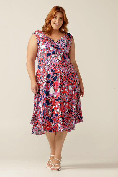 reversible  fixed wrap dress with sweetheart and boatneck options