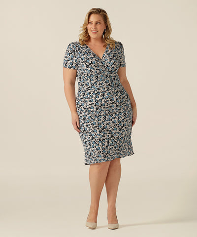 fixed wrap dress with short sleeves