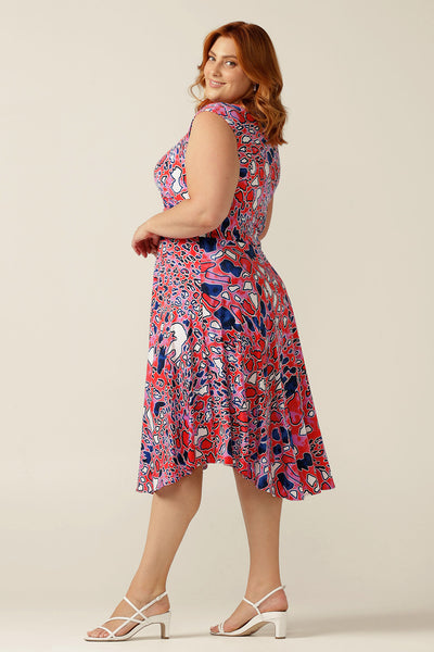 reversible  fixed wrap dress with sweetheart and boatneck options