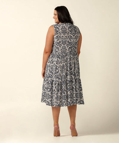 empire line sleeveless sun dress in breathable and natural, eco friendly fabric 