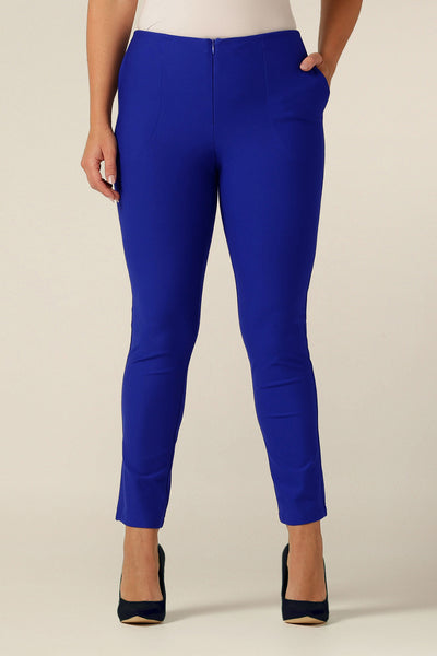 stretch-fabric, skinny leg work pant in with pockets and flat zip fastening