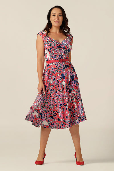 reversible  fixed wrap dress with sweetheart and boatneck options