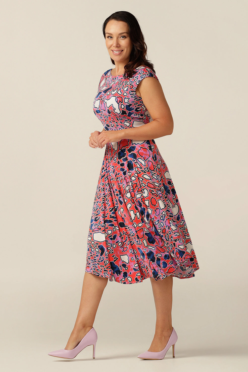 reversible  fixed wrap dress with sweetheart and boatneck options