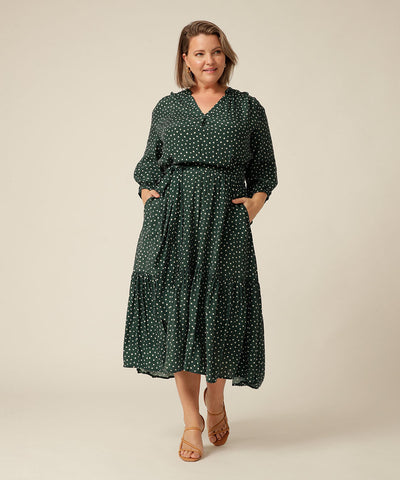 Chyka Dress in Hunter Spot