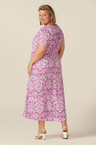 Luxe flowing summer maxi dress, in breathable, lightweight Cupro EcoVero fabric, the Marlene Dress is made in Australia for petite to plus size women.