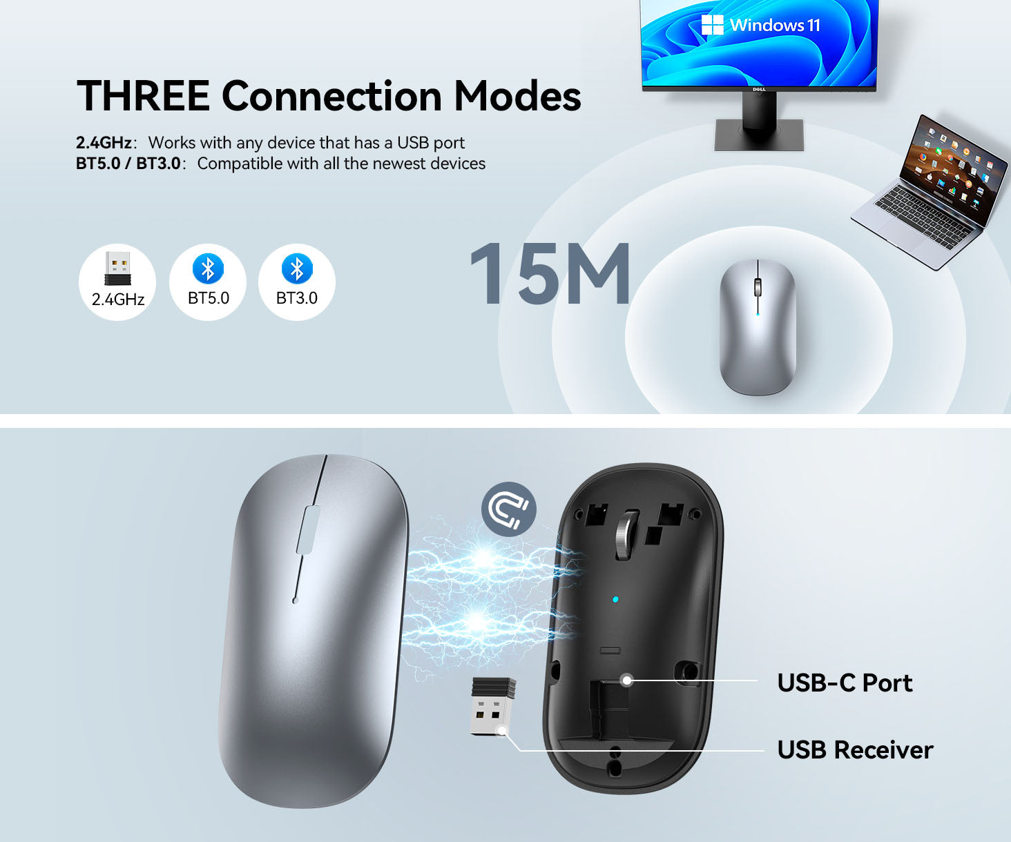 Slim Silent Computer Mouse