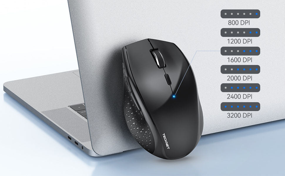 TECKNET Souris Bluetooth sans Fil, Wireless Mouse 3200 DPI avec 6