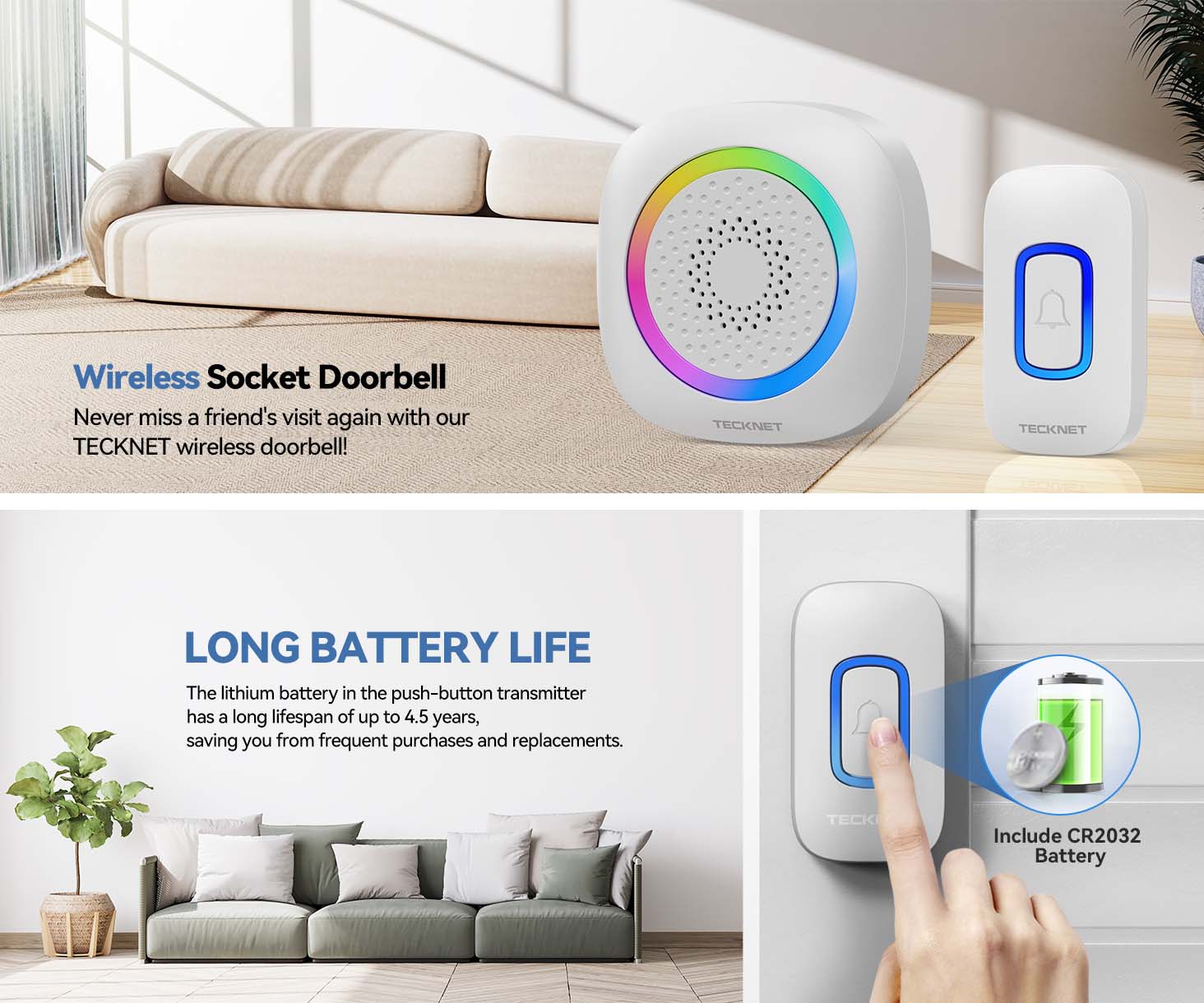 TECKNET Wireless Doorbell