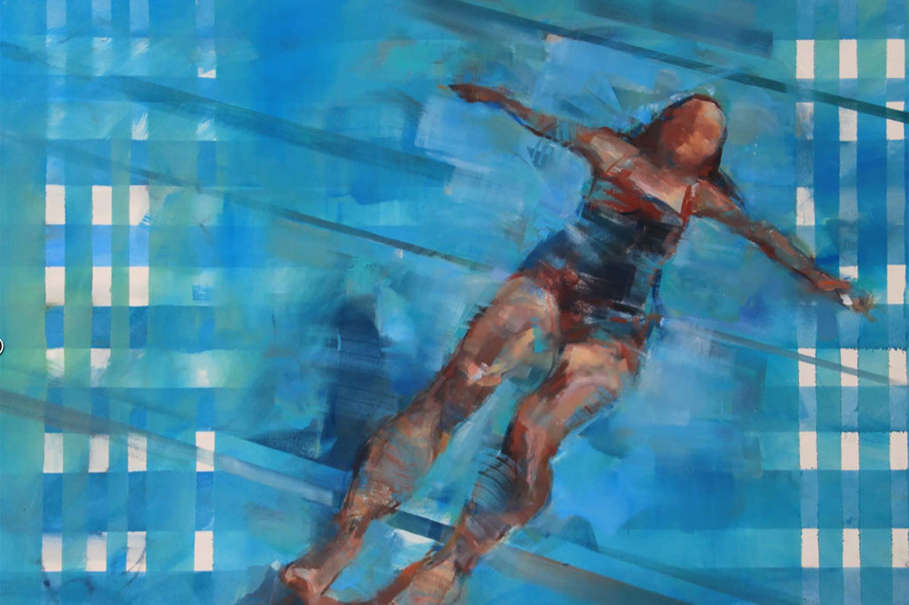 Painting of woman in pool by Sandra Speidel