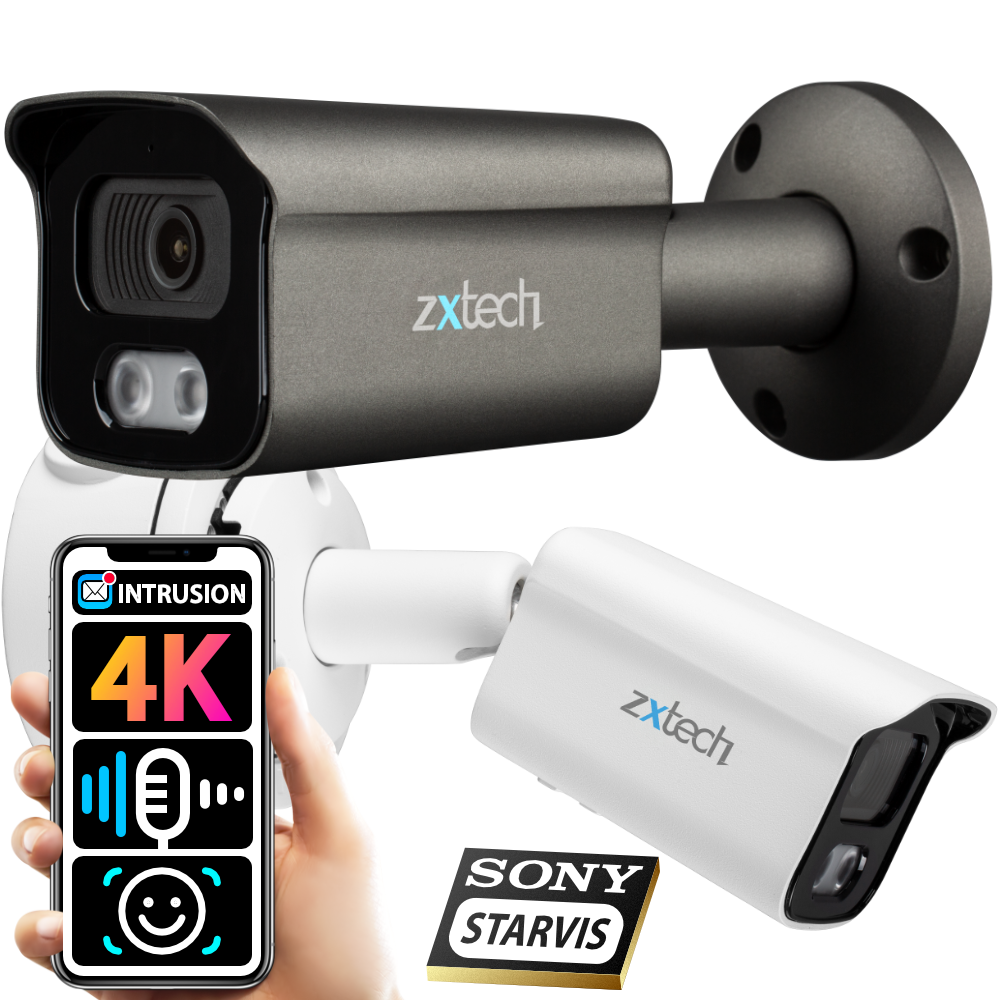 Zxtech 5MP Bullet PoE IP CCTV AI Camera | Face Recognition Built-in Mi