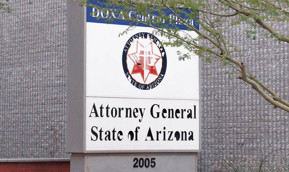 علامة مكتب الاستقبال للمدعي العام في أريزونا