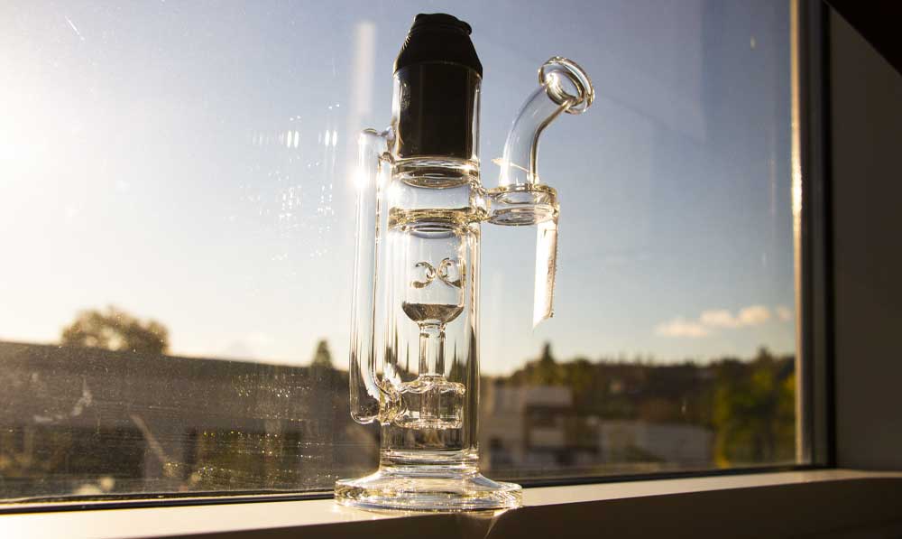 9inch Recycler for puffco proxy standing by window inside office