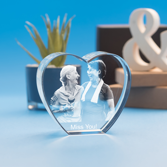 3D Crystal Heart, Laser Engraved Block, Picture Etched Glass - 3D Laser  Gifts