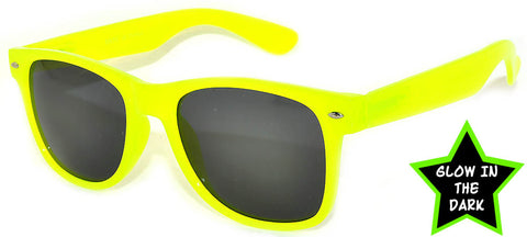 Glow in the Dark Sunglasses  Retro UV400 Smoke Lens Green Sunglasses –  Sunnytop Shop