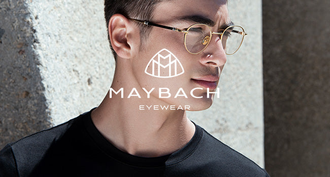 Male model wearing Maybach eyeglasses