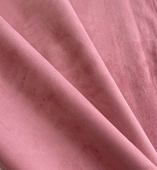 Pre-interfaced Faux Suede Lining Fabric - Hot Pink