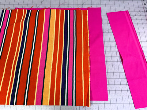 striped Guatemalan fabric and pink cotton for tote bag