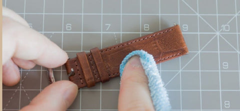cleaning a leather watch strap