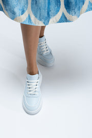 Pantofi sport dama piele naturala albastru deschis