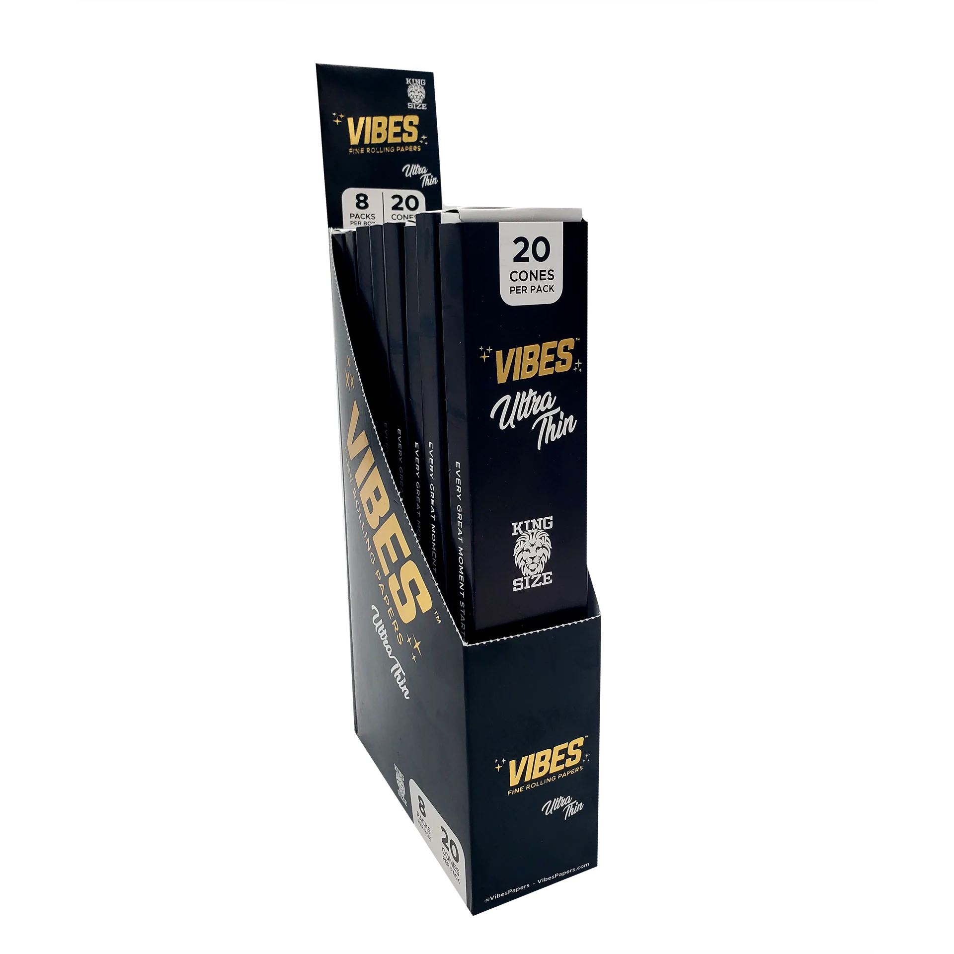 Vibes - Ultra Thin King Size Cone 20pk - 8CT Display