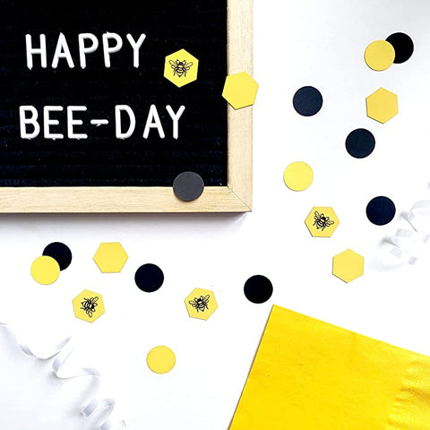 Honey bee confetti hexagon paper spring pollinator garden beeday party bee party mom to bee bride to bee