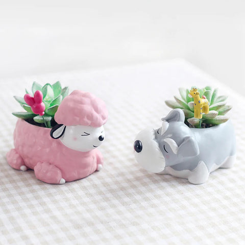 Dog Succulent Planter Pots